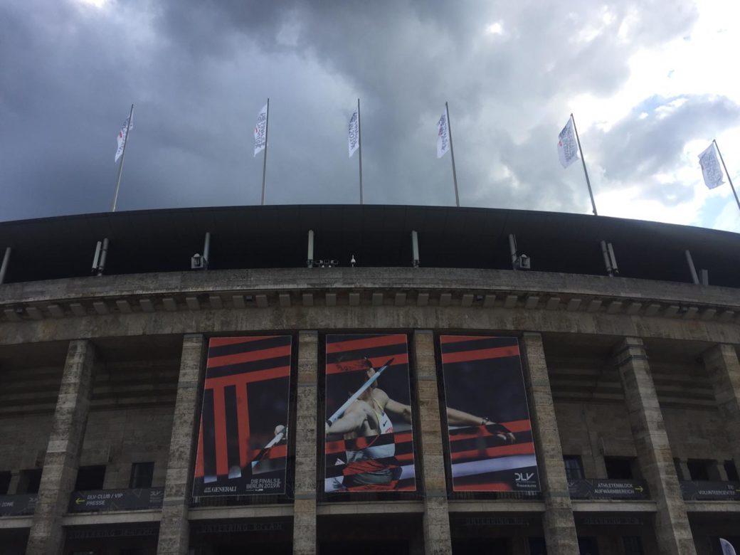 Olympiastadion Berlin mit Finals 2019 Bannern